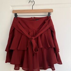 Express Maroon Layered Mini Skirt Size 16